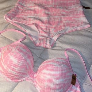 Brand New Pink High Waisted Two Piece